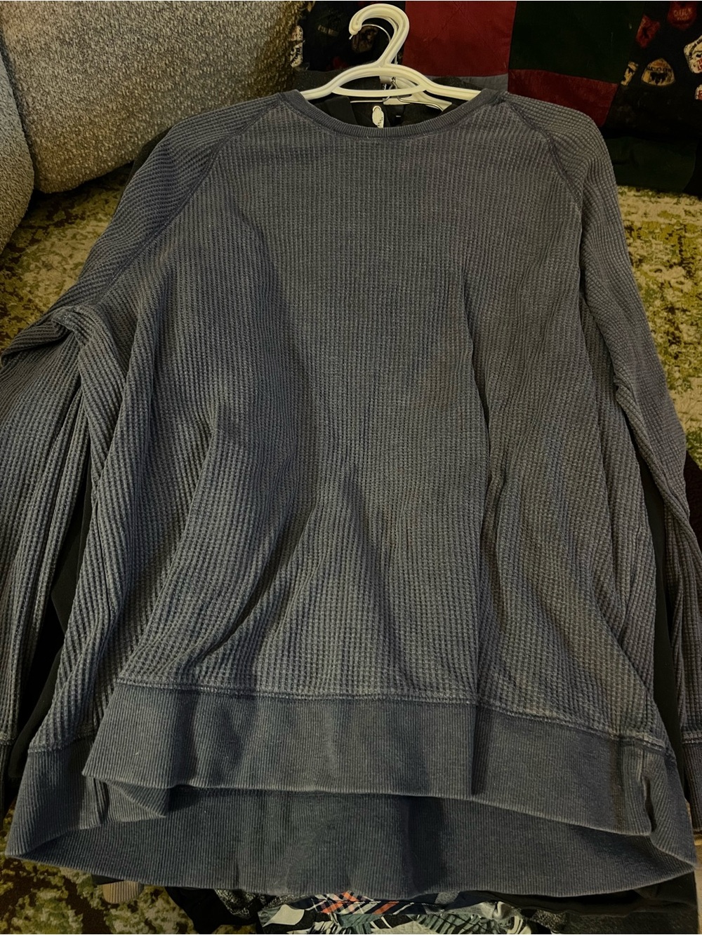 Men's Grey Waffle Knit Pullover Sweater